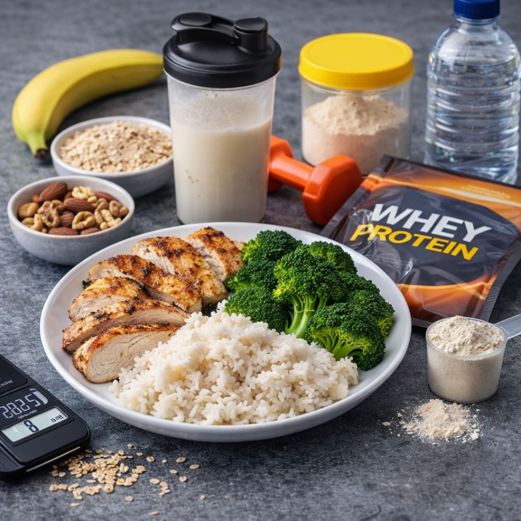 Alimentation musculation : timing des repas et quantités idéales Repas musculation équilibré avec source de protéines, glucides digestes et lipides de qualité pour optimiser performance et récupération