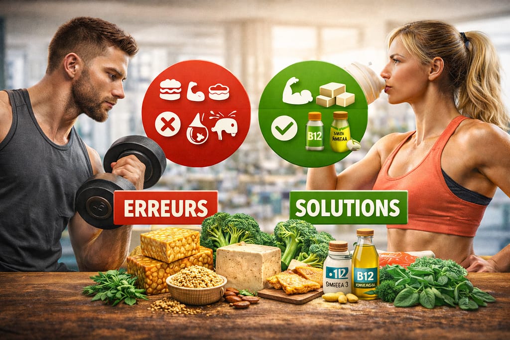 Sportif végan : erreurs à éviter et solutions pratiques pour rester performant Repas post-entraînement végan riche en protéines et glucides pour performance et récupération