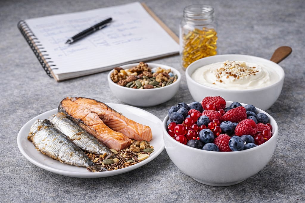 Oméga-3, antioxydants, probiotiques : rôle et intégration dans l’alimentation sportive Oméga-3 antioxydants et probiotiques dans une alimentation sportive pour récupération et immunité