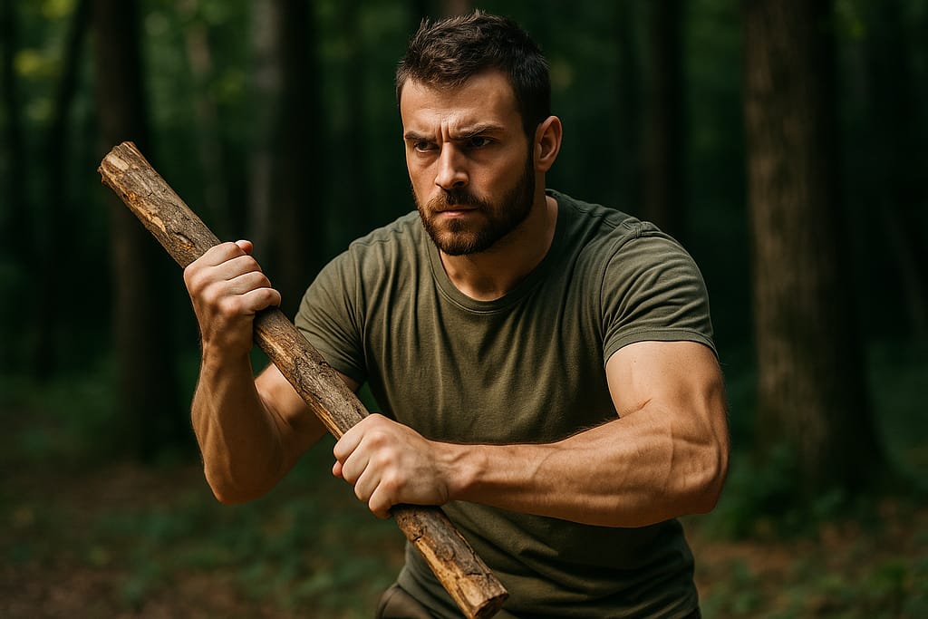 Se défendre avec les moyens du bord : 5 techniques simples Technique de défense en survie avec un bâton improvisé