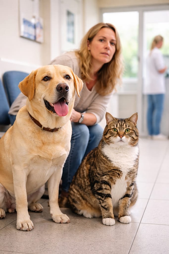 Urgences vétérinaires : signes qui doivent vous faire consulter immédiatement Chien et chat en consultation vétérinaire d’urgence après apparition de signes inquiétants